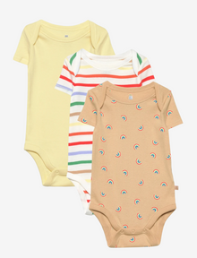  GAP Baby Print Short Sleeve Bodysuit (3-Pack) - Short-sleeved - BORN TO BE