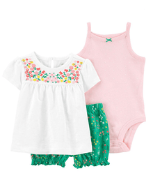  3-Piece Floral Little Short by Carters - BORN TO BE