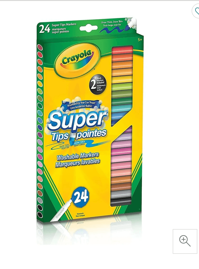 Crayola Washable Super Tips Markers - 24 Pack – BORN TO BE