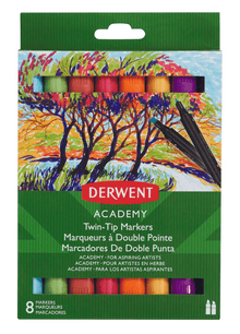  Derwent Academy Twin-Tip Markers - Chisel Tip - Assorted - 8 Pack - BORN TO BE