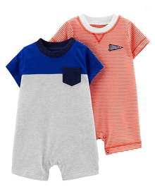  2-Pack Rompers by Carters - BORN TO BE