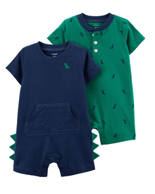  2-Pack Cotton Rompers by Carters - BORN TO BE