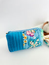 Quilted handmade pouch with wristlet- Euphoria Print