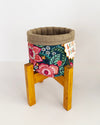 Planter basket with wooden stand- Enigma