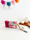 Quilted handmade pouch with wristlet- Day Dream Print