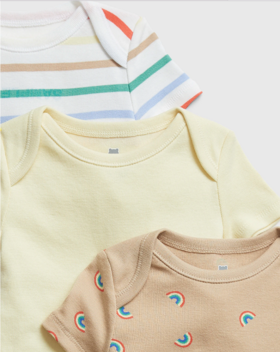 GAP Baby Print Short Sleeve Bodysuit (3-Pack) - Short-sleeved - BORN TO BE