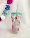 Acrylic Tumbler with straw - BORN TO BE