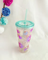 Acrylic Tumbler with straw - BORN TO BE