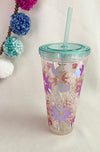 Acrylic Tumbler with straw - BORN TO BE