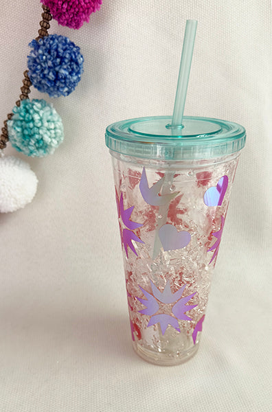 Acrylic Tumbler with straw - BORN TO BE