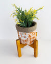 Planter basket with wooden stand- Marigold