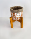 Planter basket with wooden stand- Marigold