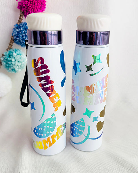 Insulated water bottle- White - BORN TO BE