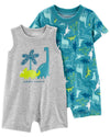 2-Pack Dinosaur Rompers by Carters - BORN TO BE