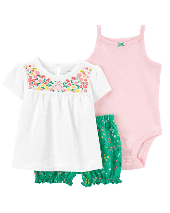 3-Piece Floral Little Short by Carters - BORN TO BE