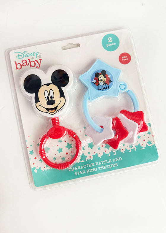 Mickey Rattle & Star Teether- by Disney - BORN TO BE