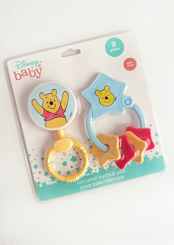 Pooh Lollipop Rattle & Ring Teether- by Disney - BORN TO BE