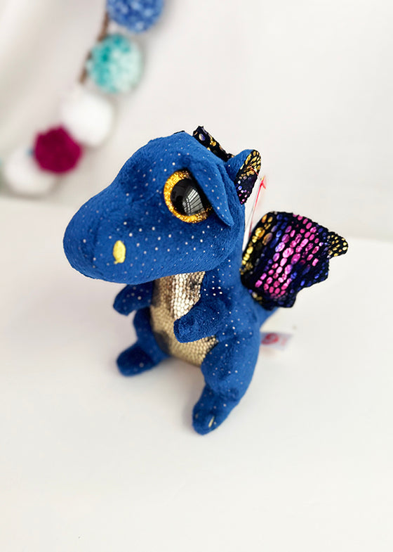 Beenie Boo Toy- BLUE SPECKLED DRAGON - BORN TO BE