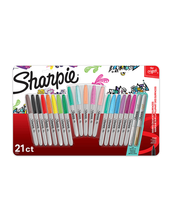 Sharpie Fine-Point Permanent Markers Combo Pack - Assorted - 21 Pack - BORN TO BE