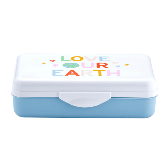 Love our Earth Pencil Box - White/Blue - BORN TO BE