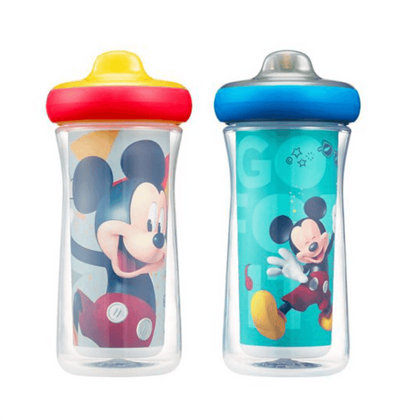 Insulated Hard Spout Sippy Cups 9 Oz - 2 Pack by Disney - BORN TO BE