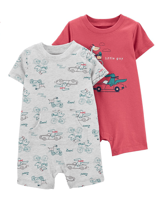 2-Pack Car Rompers by Carters - BORN TO BE