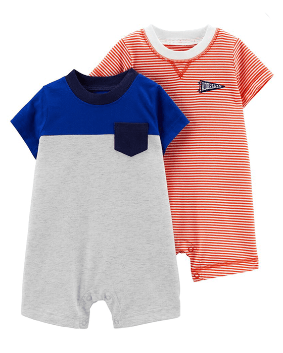 2-Pack Rompers by Carters - BORN TO BE