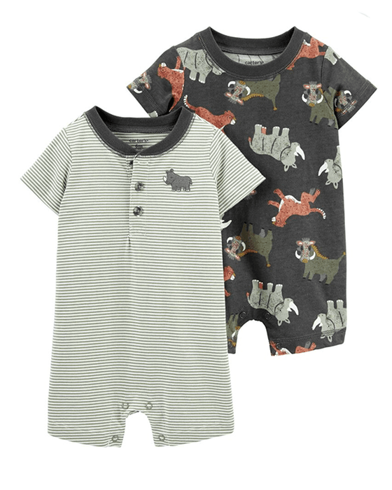 2-Pack Animal Rompers by Carters - BORN TO BE